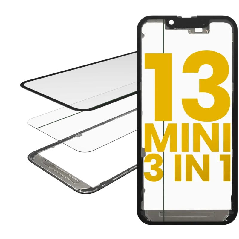 3v1 (sklo s předinstalovanou OCA + rámeček) pro iPhone 13 mini (OCA Master)