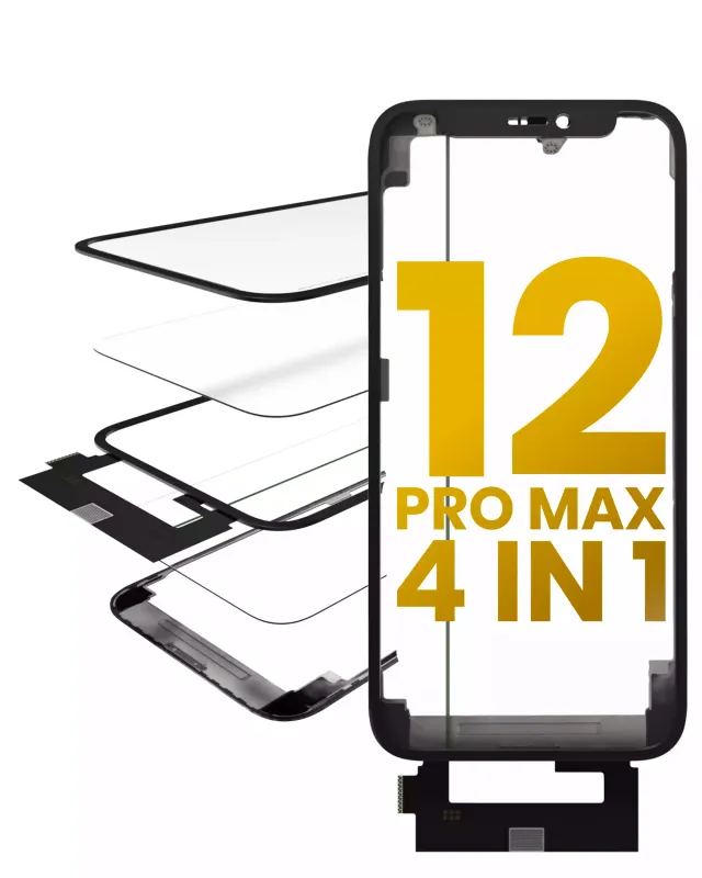 Flex 4v1 krátký (dotyk se sklem + OCA + předinstalovaný rámeček) pro iPhone 12 Pro Max (OCA Master)