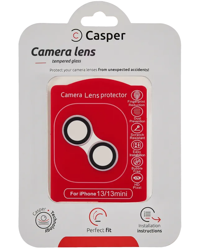 Ochrana objektivu Casper pro iPhone 13 / 13 mini (růžová) (průhledné)