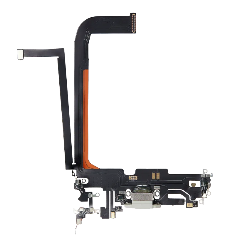 Flex kabel nabíjecího konektoru pro iPhone 13 Pro Max (Aftermarket Plus) (stříbrná)
