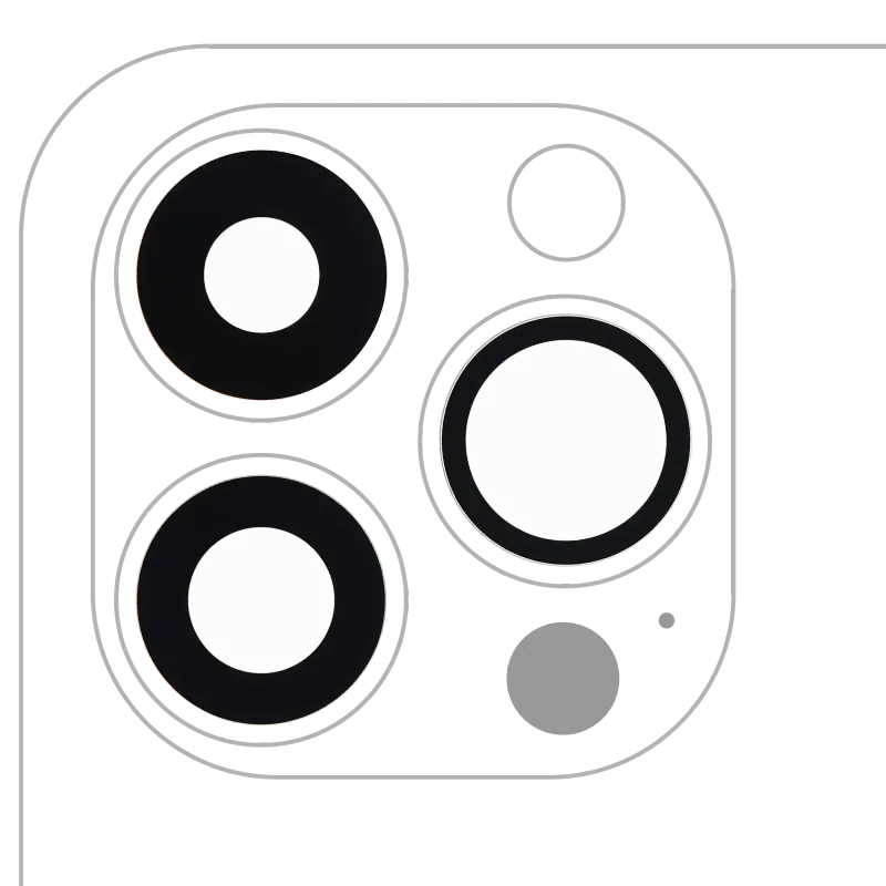 Sklíčko zadní kamery (jen sklo) s lepením pro iPhone 13 Pro / 13 Pro Max (sada 3 ks) (pravý safír) (Premium)