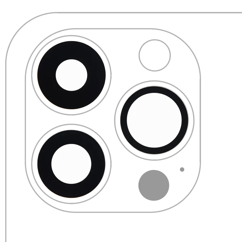 Sklíčko zadní kamery (jen sklo) s lepením pro iPhone 13 Pro / 13 Pro Max (sada 3 ks) (Aftermarket Plus) (balení 10 ks)