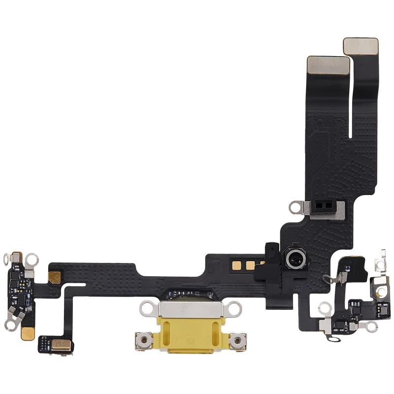 Flex kabel nabíjecího konektoru pro iPhone 14 (originál z vyřazeného zařízení) (žlutá)