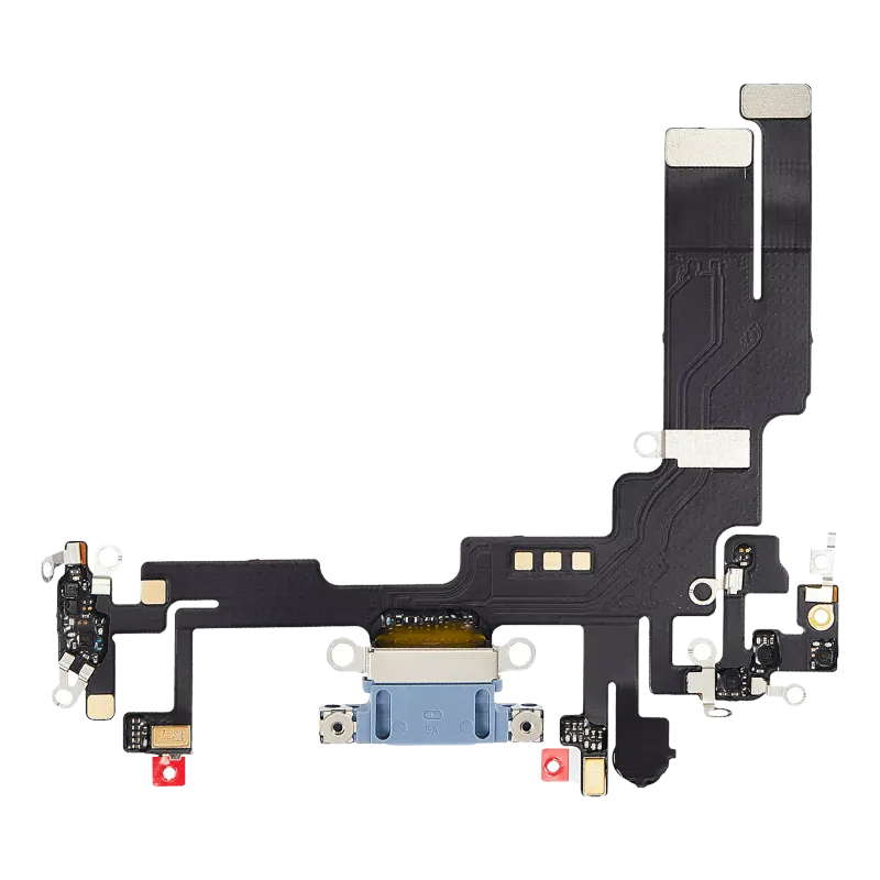 Flex kabel nabíjecího konektoru pro iPhone 14 (originál z vyřazeného zařízení) (modrá)