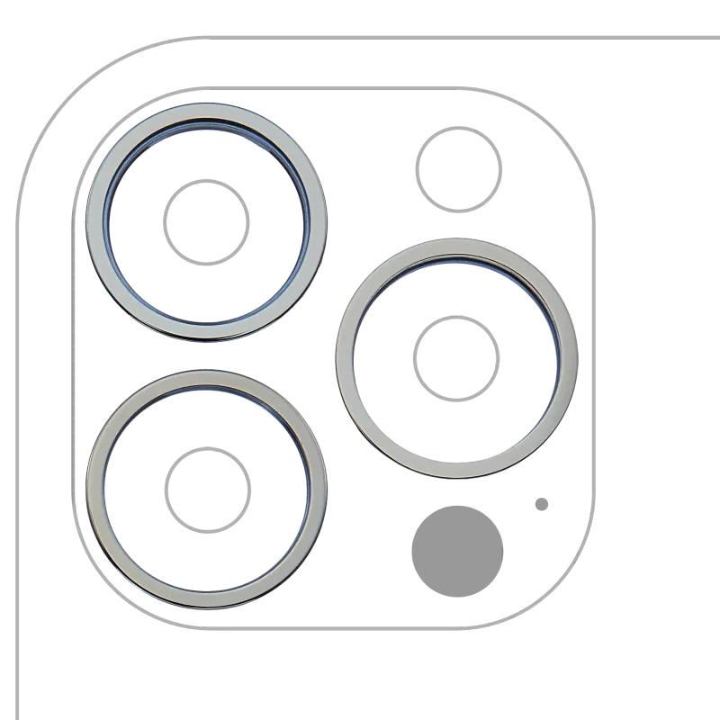 Samotný rámeček sklíčka zadní kamery pro iPhone 13 Pro / 13 Pro Max (sada 3 ks) (alpsky zelená) (balení 10 ks)