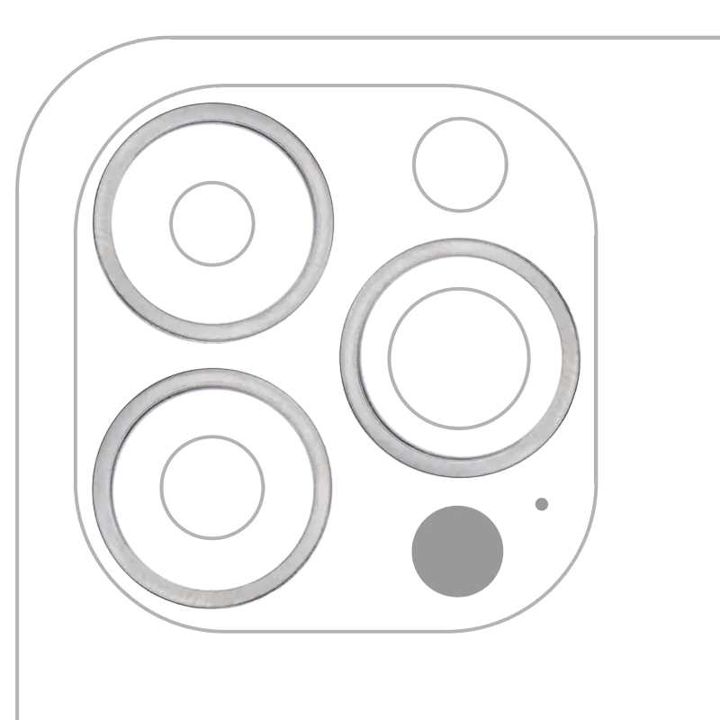 Samotný rámeček sklíčka zadní kamery pro iPhone 13 Pro / 13 Pro Max (grafitová) (sada 3 ks)