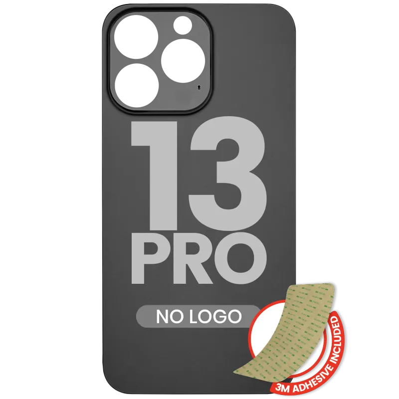 Zadní sklo s lepením 3M pro iPhone 13 Pro (bez loga, velký otvor pro kameru) (grafitová)