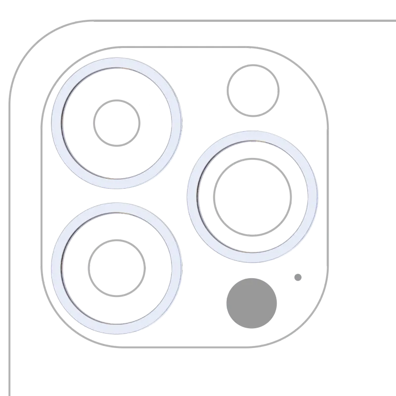 Samotný rámeček sklíčka zadní kamery pro iPhone 13 Pro / 13 Pro Max (horsky modrá) (sada 3 ks)