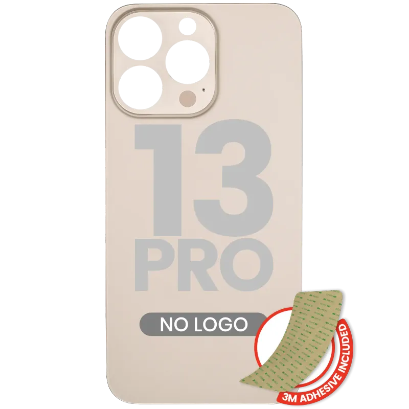 Zadní sklo s lepením 3M pro iPhone 13 Pro (bez loga, velký otvor pro kameru) (zlatá)