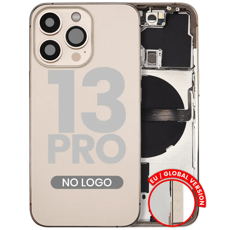 Zadní kryt (housing) s drobnými díly pro iPhone 13 Pro (EU verze) (Aftermarket Plus) (zlatá)