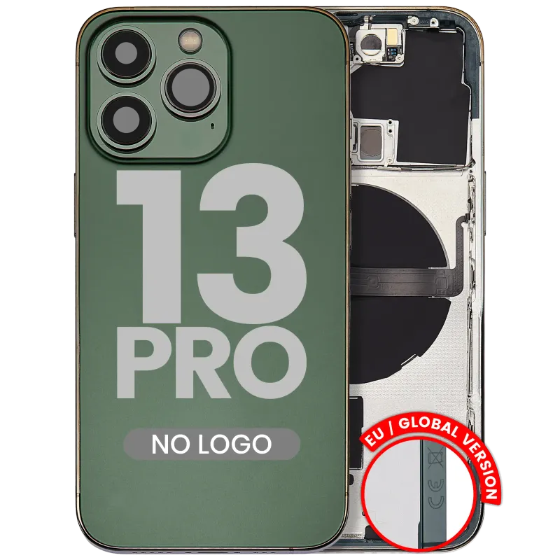 Zadní kryt (housing) s drobnými díly pro iPhone 13 Pro (EU verze) (Aftermarket Plus) (alpsky zelená)