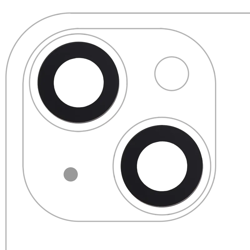 Sklíčko zadní kamery (jen sklo) s lepením pro iPhone 14 / 14 Plus (sada 2 ks) (Aftermarket Plus)