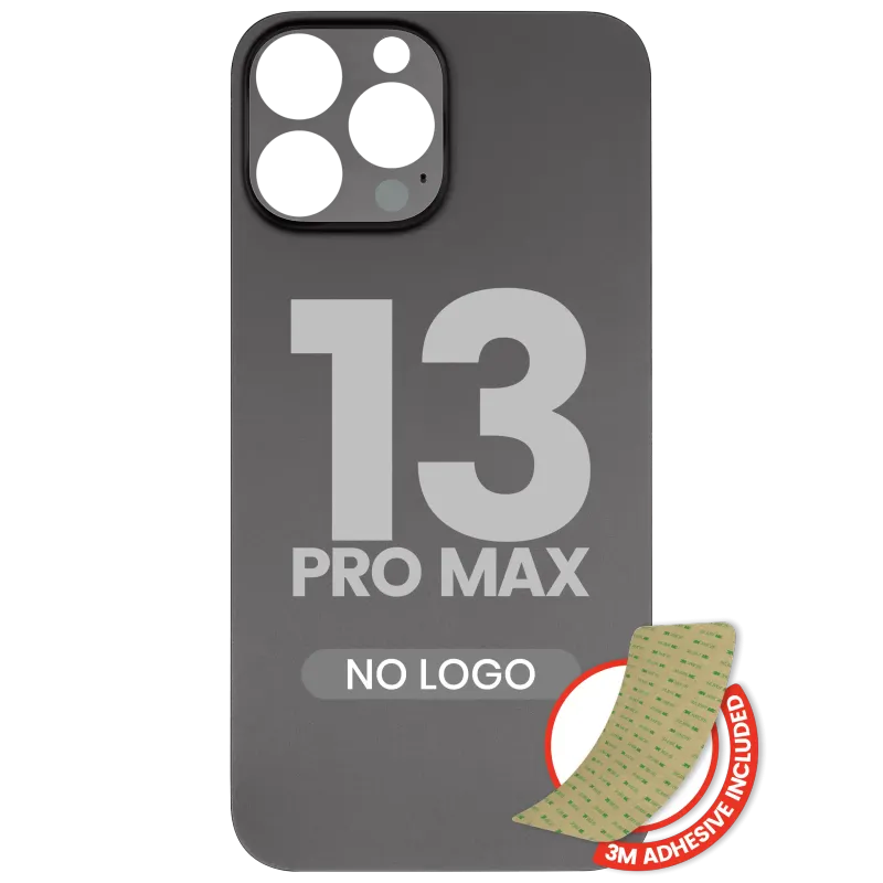Zadní sklo s lepením 3M pro iPhone 13 Pro Max (bez loga, velký otvor pro kameru) (grafitová)