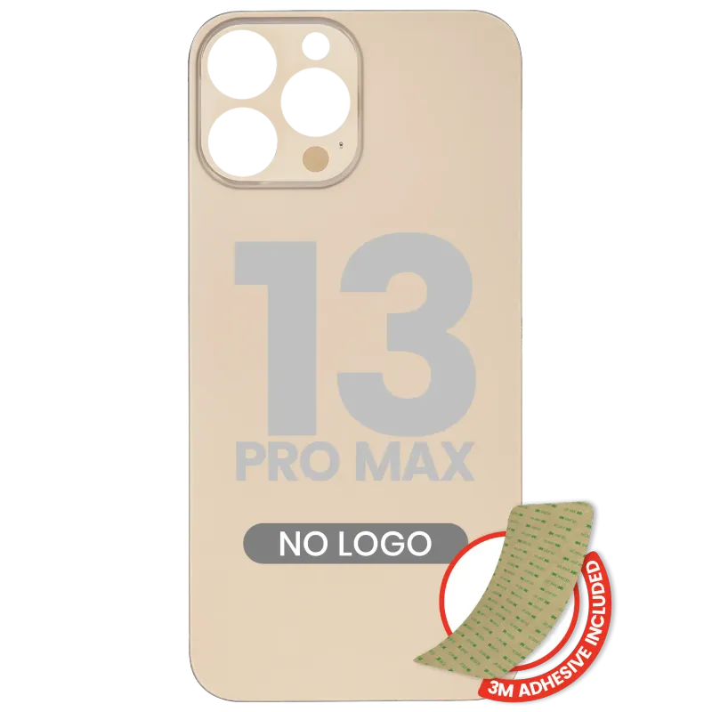 Zadní sklo s lepením 3M pro iPhone 13 Pro Max (bez loga, velký otvor pro kameru) (zlatá)
