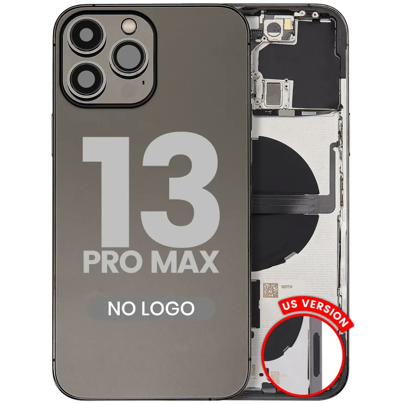 Zadní kryt (housing) s drobnými díly pro iPhone 13 Pro Max (US verze) (Aftermarket Plus) (grafitová)