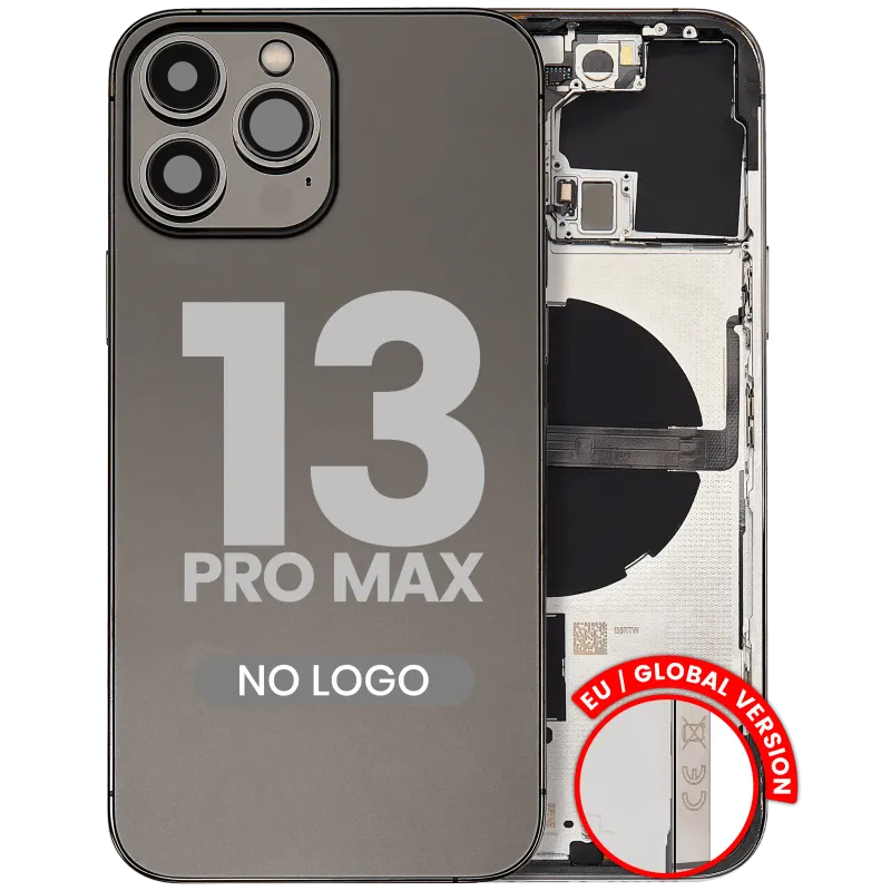 Zadní kryt (housing) s drobnými díly pro iPhone 13 Pro Max (EU verze) (Aftermarket Plus) (grafitová)