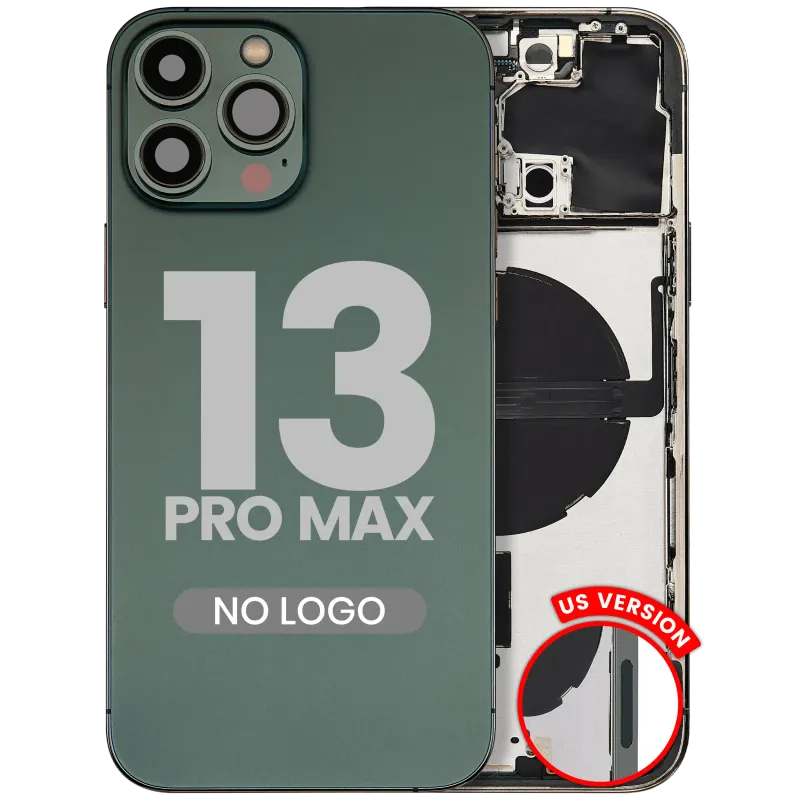 Zadní kryt (housing) s drobnými díly pro iPhone 13 Pro Max (US verze) (Aftermarket Plus) (alpsky zelená)