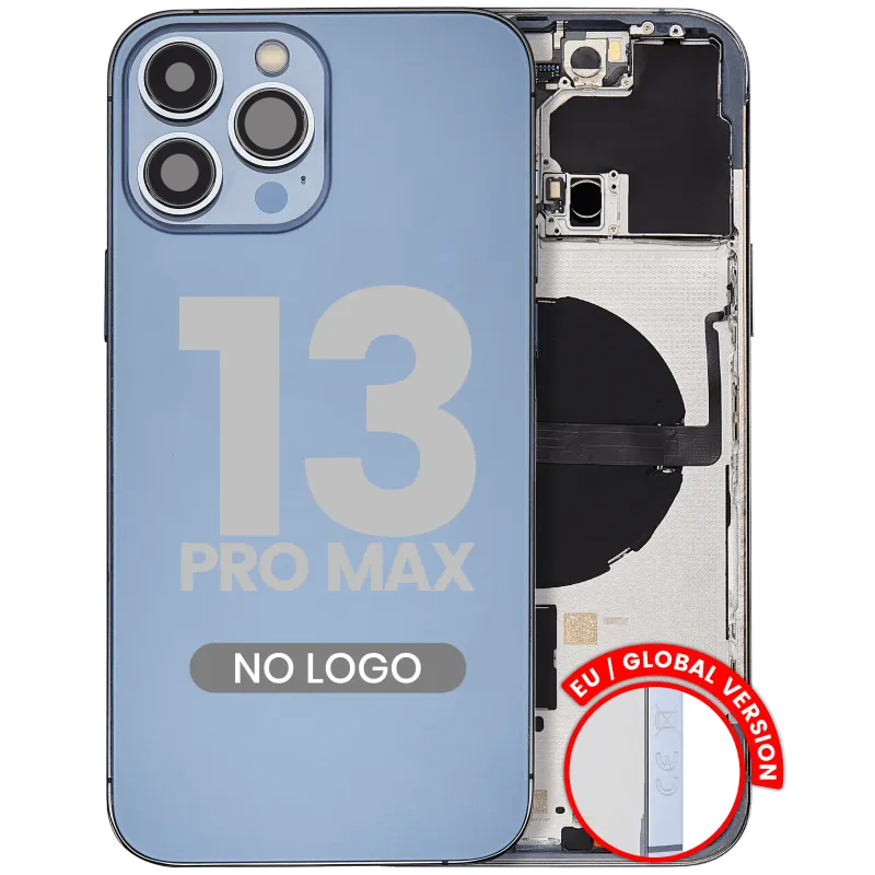 Zadní kryt (housing) s drobnými díly pro iPhone 13 Pro Max (EU verze) (Aftermarket Plus) (horsky modrá)