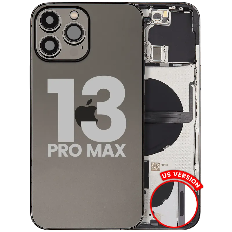 Zadní kryt (housing) s drobnými díly pro iPhone 13 Pro Max (US verze) (originál z vyřazeného zařízení, stav B) (grafitová)