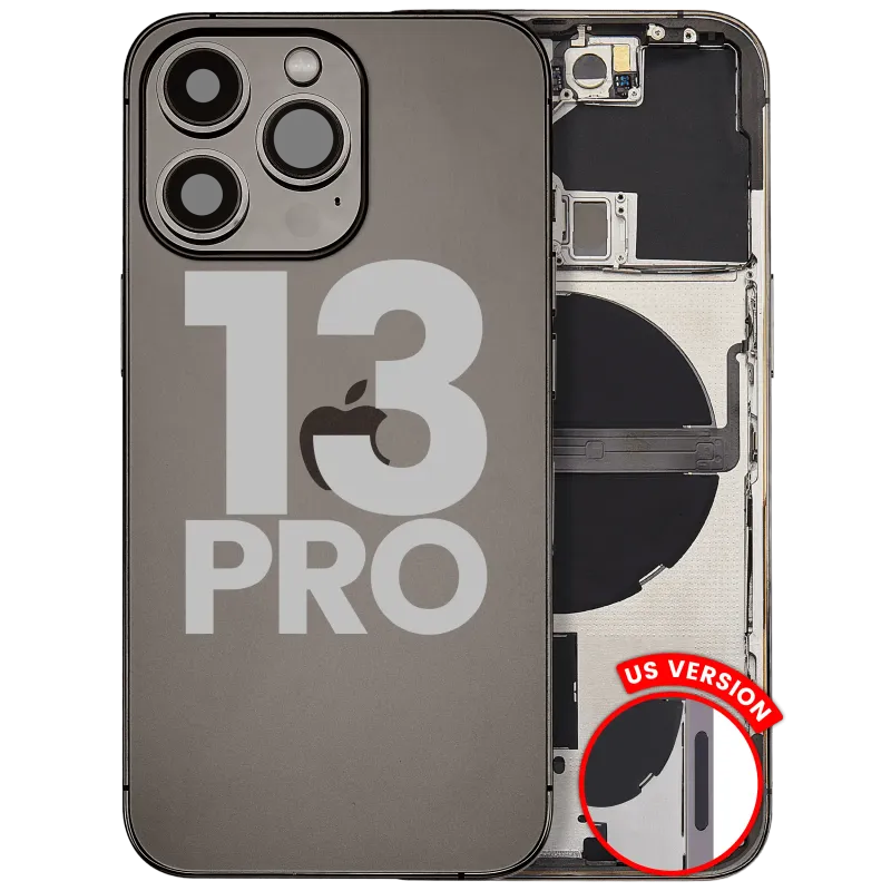 Zadní kryt (housing) s drobnými díly pro iPhone 13 Pro (US verze) (originál z vyřazeného zařízení, stav A) (grafitová)