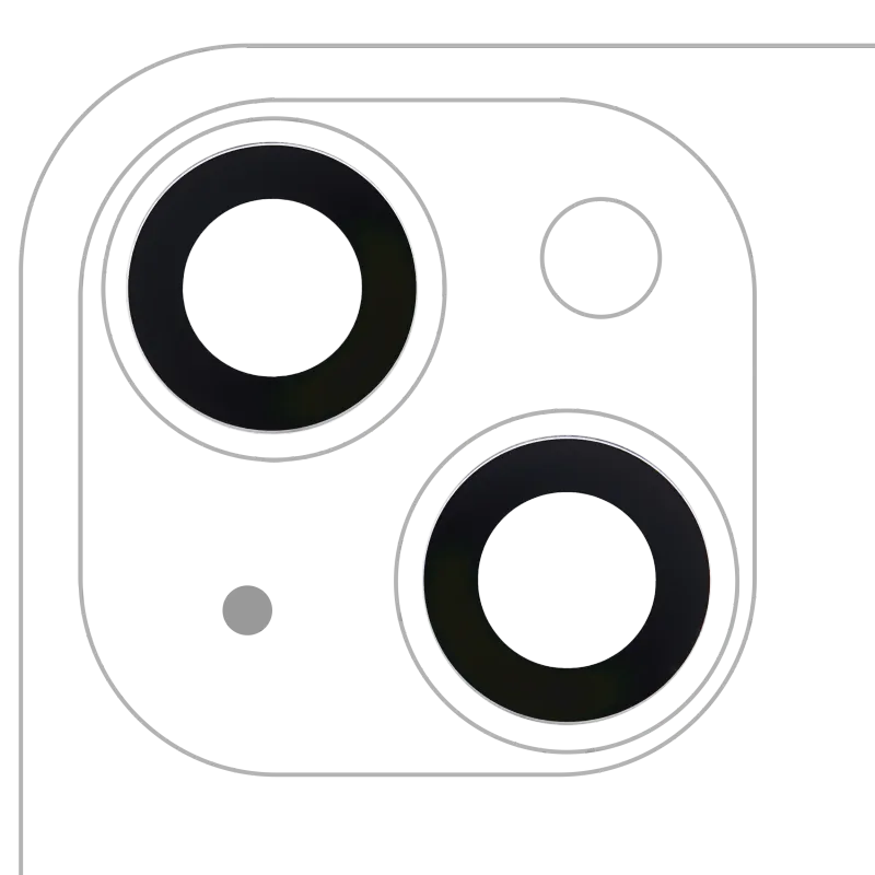 Sklíčko zadní kamery (jen sklo) s lepením pro iPhone 14 / 14 Plus (sada 2 ks) (pravý safír) (Premium)