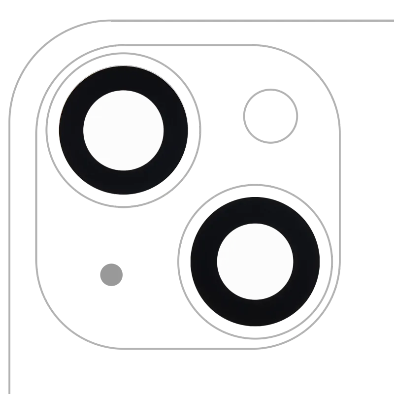 Sklíčko zadní kamery (jen sklo) s lepením pro iPhone 14 / 14 Plus (sada 2 ks) (pravý safír) (Premium) (balení 10 ks)