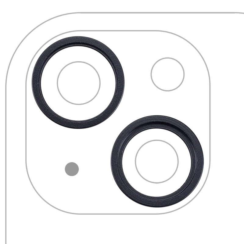 Samotný rámeček sklíčka zadní kamery pro iPhone 14 / 14 Plus (sada 2 ks) (temně inkoustová) (balení 10 ks)
