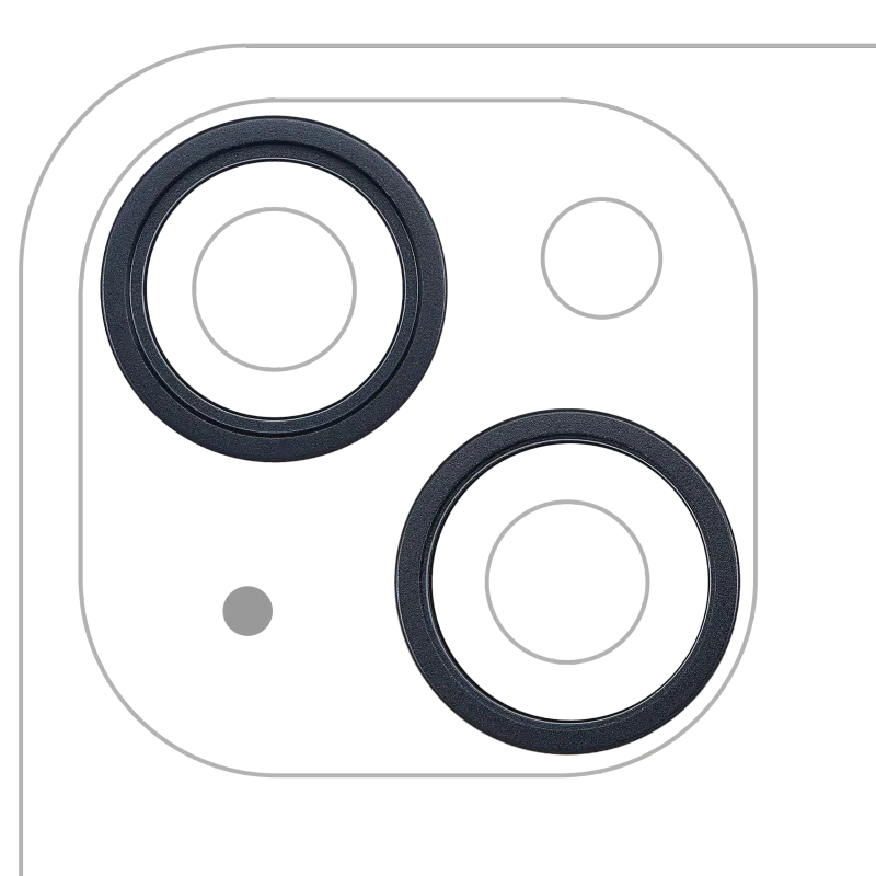Samotný rámeček sklíčka zadní kamery pro iPhone 14 / 14 Plus (temně inkoustová) (sada 2 ks)