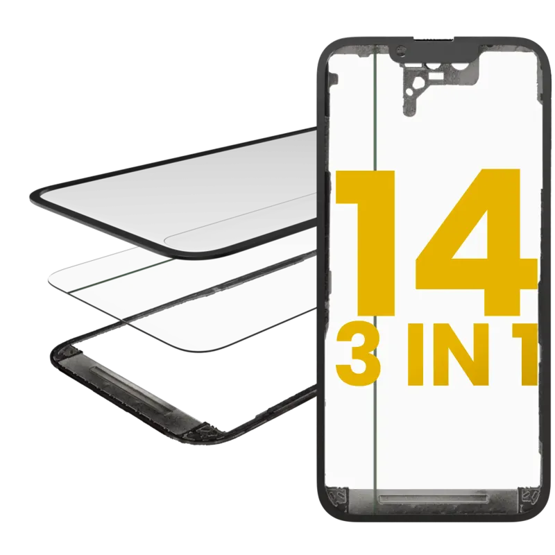 3v1 (sklo s předinstalovanou OCA + rámeček) pro iPhone 14 (OCA Master)