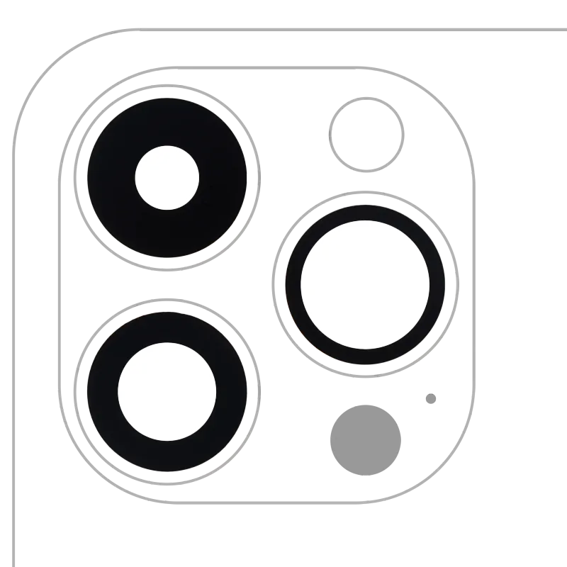 Sklíčko zadní kamery (jen sklo) s lepením pro iPhone 14 Pro / 14 Pro Max (sada 3 ks) (Aftermarket Plus)