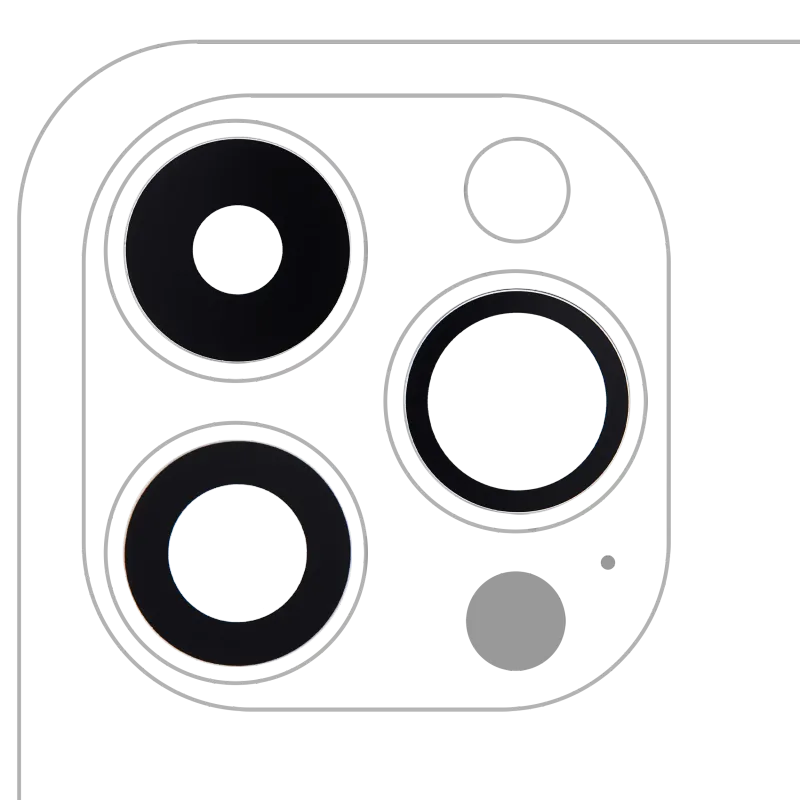 Sklíčko zadní kamery (jen sklo) s lepením pro iPhone 14 Pro / 14 Pro Max (sada 3 ks) (pravý safír) (Premium)