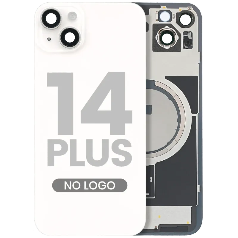 Zadní sklo s magnetem MagSafe pro iPhone 14 Plus (Aftermarket) (hvězdně bílá) (bez loga)