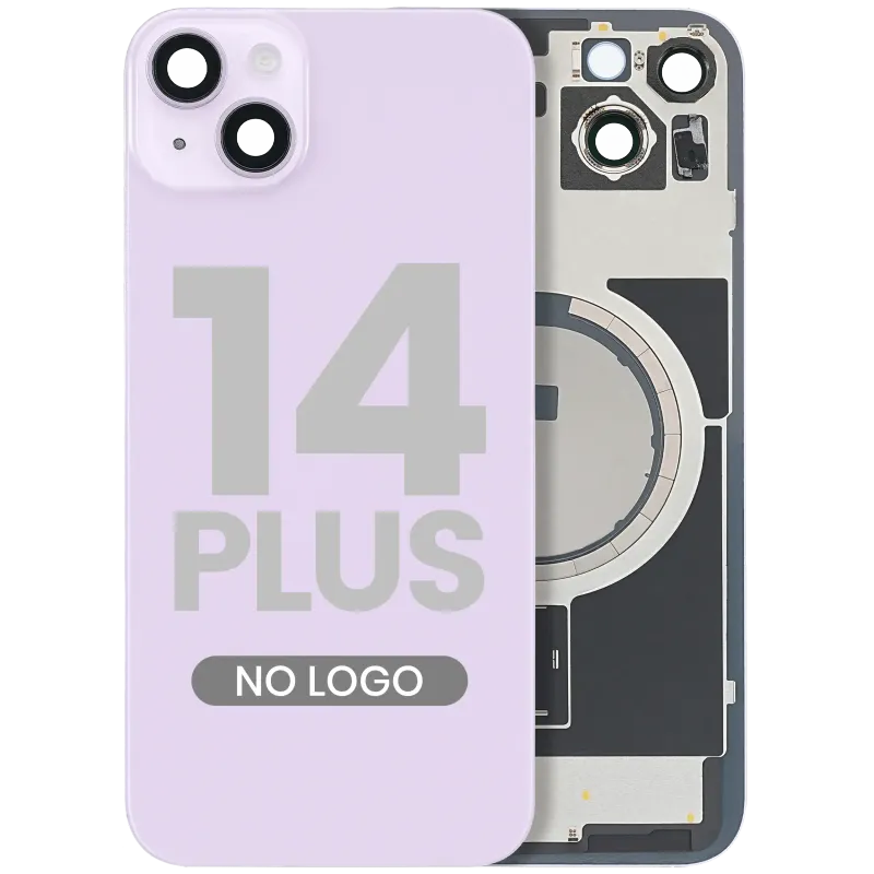 Zadní sklo s magnetem MagSafe pro iPhone 14 Plus (Aftermarket) (fialová) (bez loga)