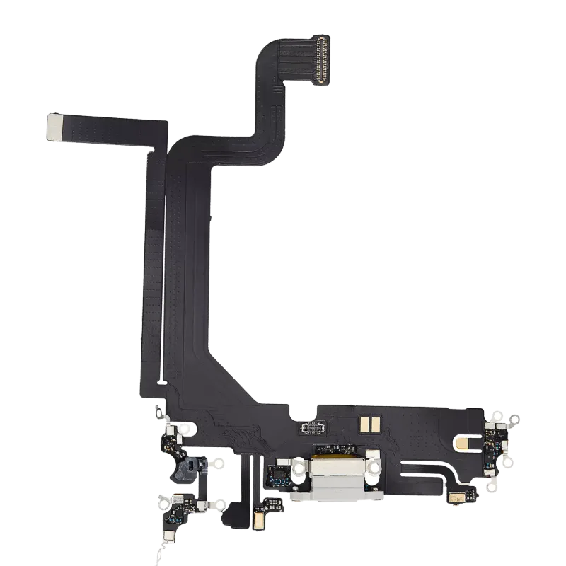 Flex kabel nabíjecího konektoru pro iPhone 14 Pro Max (Aftermarket Plus) (stříbrná)