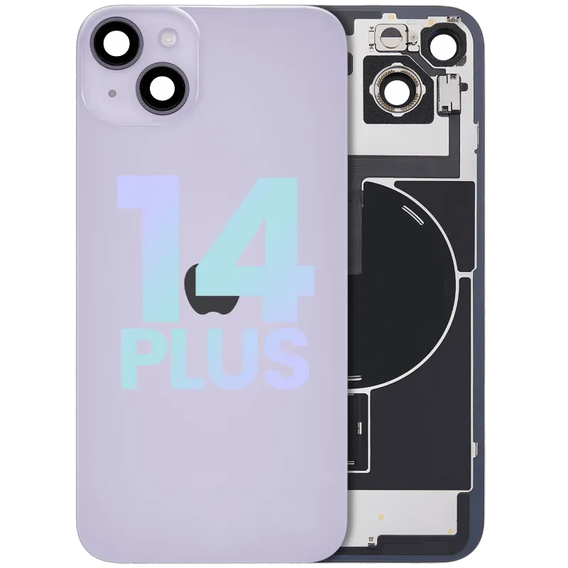 Zadní sklo s magnetem MagSafe, NFC a flexem blesku pro iPhone 14 Plus (Service Pack) (fialová)