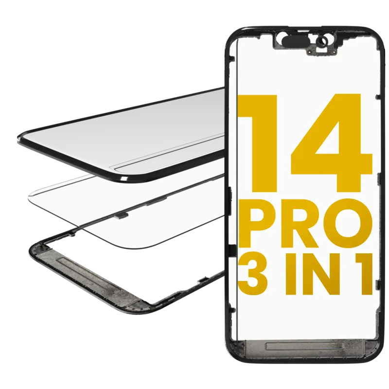 3v1 (sklo s předinstalovanou OCA + rámeček) pro iPhone 14 Pro (OCA Master)