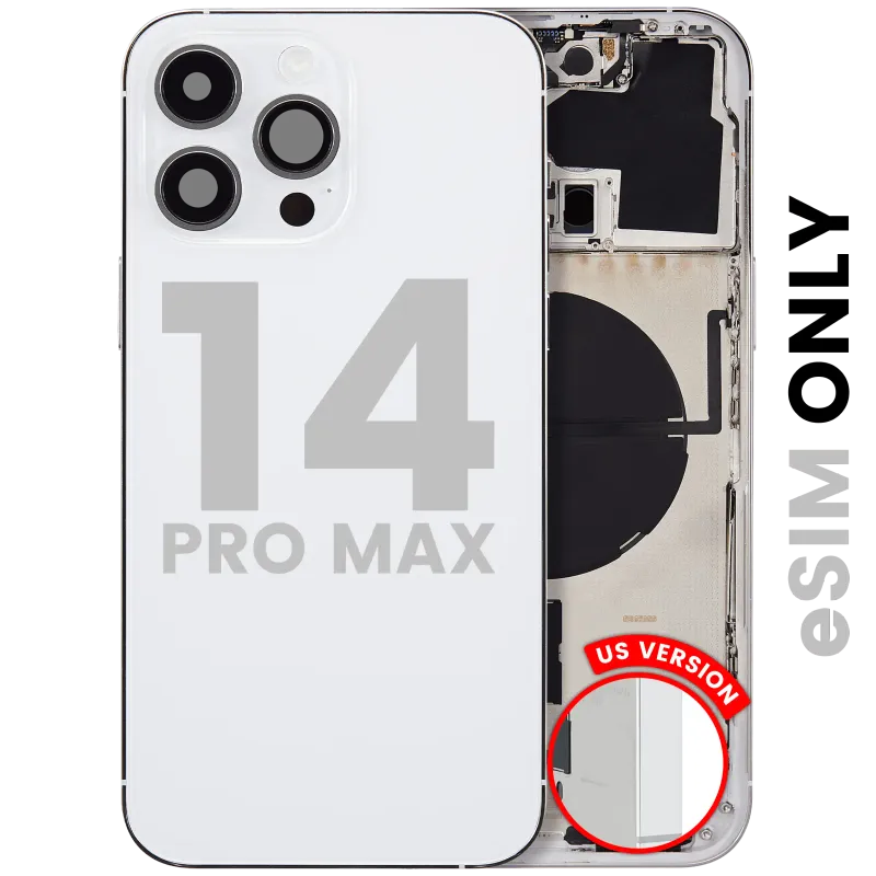 Zadní kryt (housing) s drobnými díly pro iPhone 14 Pro Max (US verze) (originál z vyřazeného zařízení, stav A) (stříbrná)