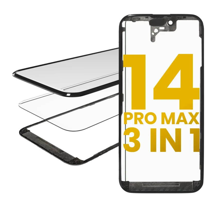3v1 (sklo s předinstalovanou OCA + rámeček) pro iPhone 14 Pro Max (OCA Master)