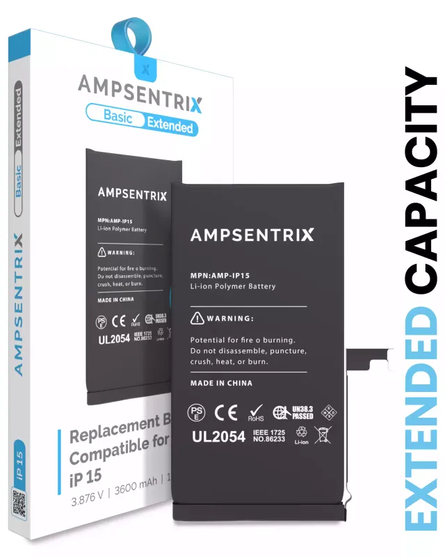 Baterie pro iPhone 15 (AmpSentrix Basic Extended)