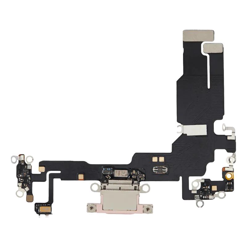 Flex kabel nabíjecího konektoru pro iPhone 15 (Aftermarket Plus) (růžová)