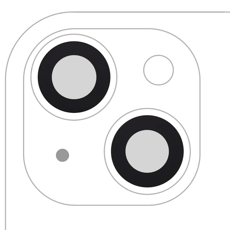 Sklíčko zadní kamery (jen sklo) s lepením pro iPhone 15 / 15 Plus (sada 2 ks) (Aftermarket Plus)
