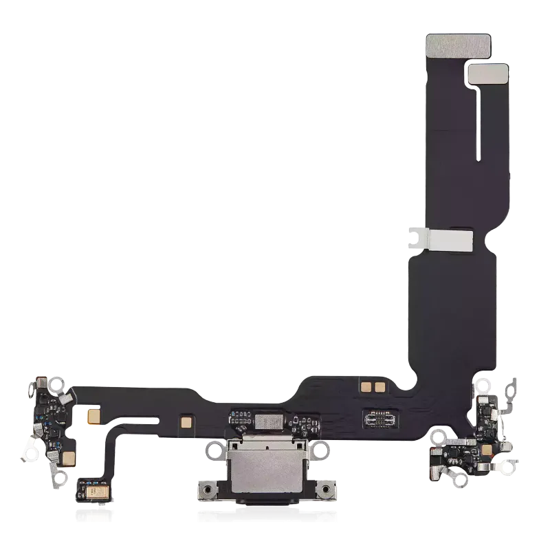 Flex kabel nabíjecího konektoru pro iPhone 15 Plus (Aftermarket Plus) (černá)
