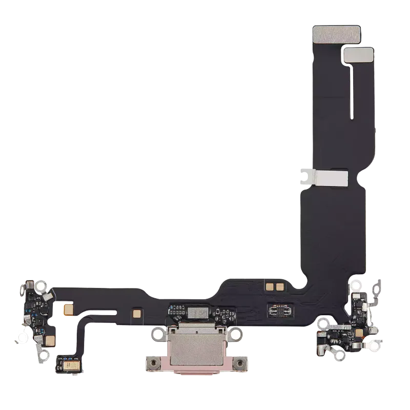 Flex kabel nabíjecího konektoru pro iPhone 15 Plus (Aftermarket Plus) (růžová)