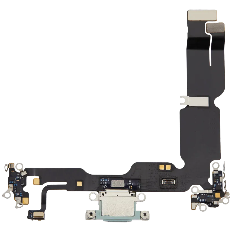 Flex kabel nabíjecího konektoru pro iPhone 15 Plus (originál z vyřazeného zařízení) (zelená)