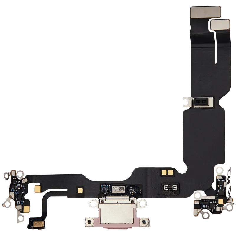Flex kabel nabíjecího konektoru pro iPhone 15 Plus (originál z vyřazeného zařízení) (růžová)