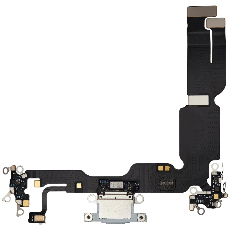 Flex kabel nabíjecího konektoru pro iPhone 15 Plus (originál z vyřazeného zařízení) (modrá)
