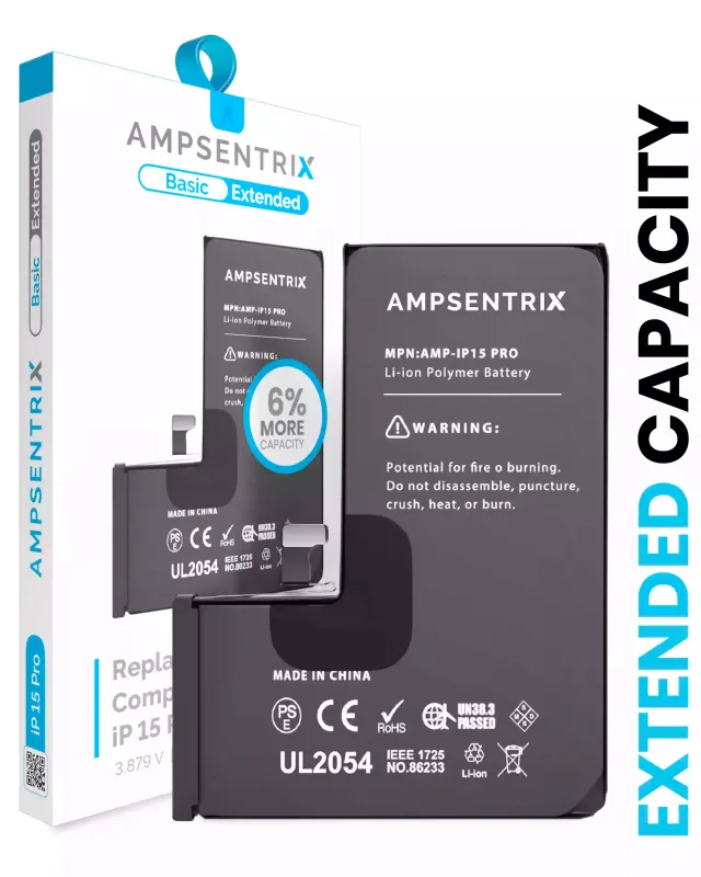 Baterie pro iPhone 15 Pro (AmpSentrix Basic Extended)