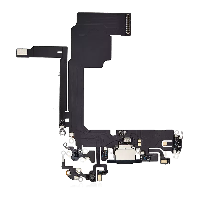 Flex kabel nabíjecího konektoru pro iPhone 15 Pro (Aftermarket Plus) (modrý titan)