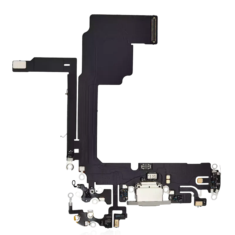 Flex kabel nabíjecího konektoru pro iPhone 15 Pro (Premium) (bílý titan)