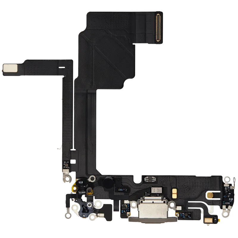 Flex kabel nabíjecího konektoru pro iPhone 15 Pro (originál z vyřazeného zařízení) (přírodní titan)